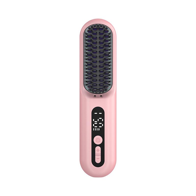 Lowra Rouge Roller Wireless Negative Ion Hair Comb – Damage-Free, Anti-Static, and Portable Electric Straightener.