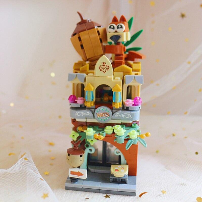 LOZ 1641 City Street Squirrel Nut Obchod s potravinami Obchod Architektura zvířat Model Mini bloky Cihly Stavebnice Hračka pro děti