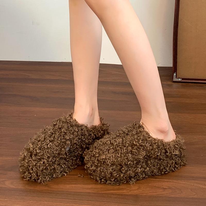 Fashion Flats Fluffy Slippers Women Fashion Cozy Soft Shoes 2025 Winter New Casual Woman Shoes Designer Classical Zapatillas De Mujer