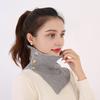 Yousheng Fake Collar Scarf Soft Velvet Thickened Winter Scarf Windproof Solid Color Buttons Closure Knitting Collar Decorative Scarf