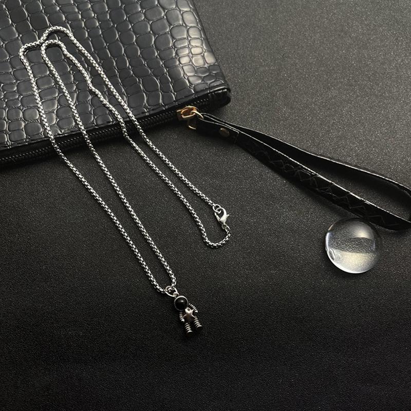 

1 пара магнитных парных ожерелий из нержавеющей стали, мультяшные кулоны в виде космонавтов, украшения