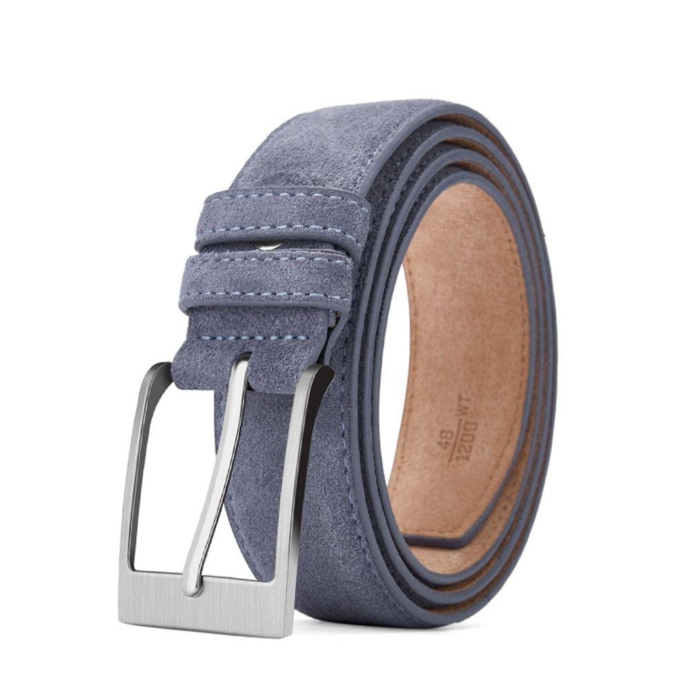 Luxury Design Pin Buckle Waistband Maillard Business Waist Strap Fashion Suede Wide Belt  Men Women