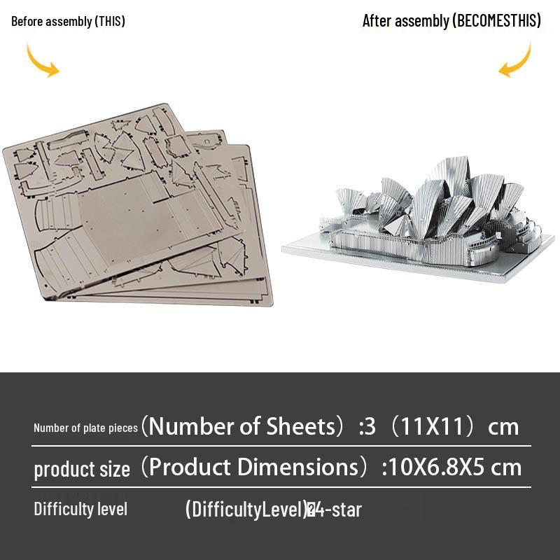 Sydney Opera House 3D All-Metal DIY Assembly Puzzle Model