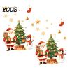 Indoor Outdoor Holiday Accents Cartoon Christmas Window Sticker, Removable Santa Snowman Tree Decal, Waterproof PVC Ornaments Static Cling Sticker