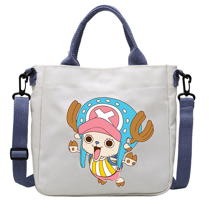 One Piece Canvas Bags Luffy Cartoon Anime Figures Print Shoulder Bag Outdoor Large Capacity Trendy Crossbody Handbag Gifts Poseable Articulated Scale