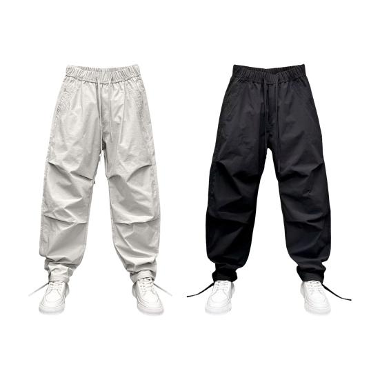 Heren Joggingbroek Trekkoord Taille Cargobroek met Zakken Losse Pasvorm Casual Effen Kleur Sportbroek voor Straat Reizen