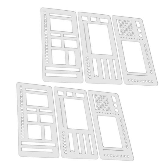 1/2/3 Sets Handmade Flexible Record Template DIY Scrapbooking Dot Grid Journals Planner Flexible Drawing Checklist Stencils Tools