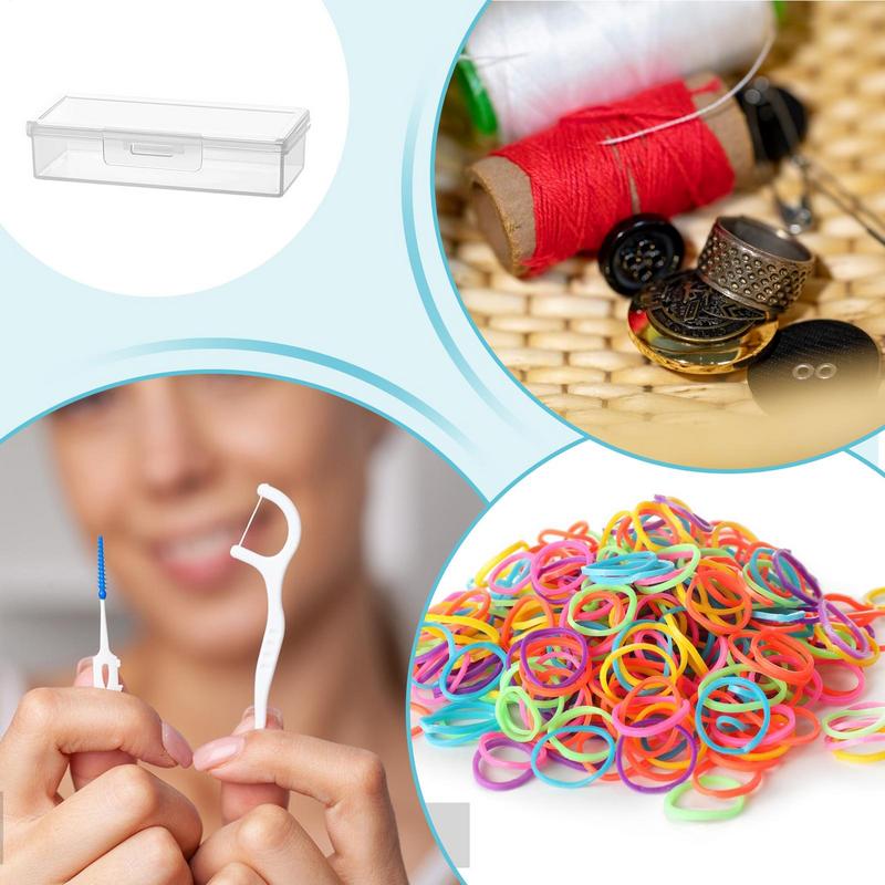 Tragbare Reisebox Wattestäbchenhalter Case Kleine Transparente Aufbewahrungsbox Zahnseide Schmuck Organizer Behälter Staubdichter Schmuck