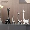 Ceramic Giraffe Statue Ornaments Giraffe Figurines Sculptures Bookshelf Table Ornament For Living Room Bedroom NightStand Decors