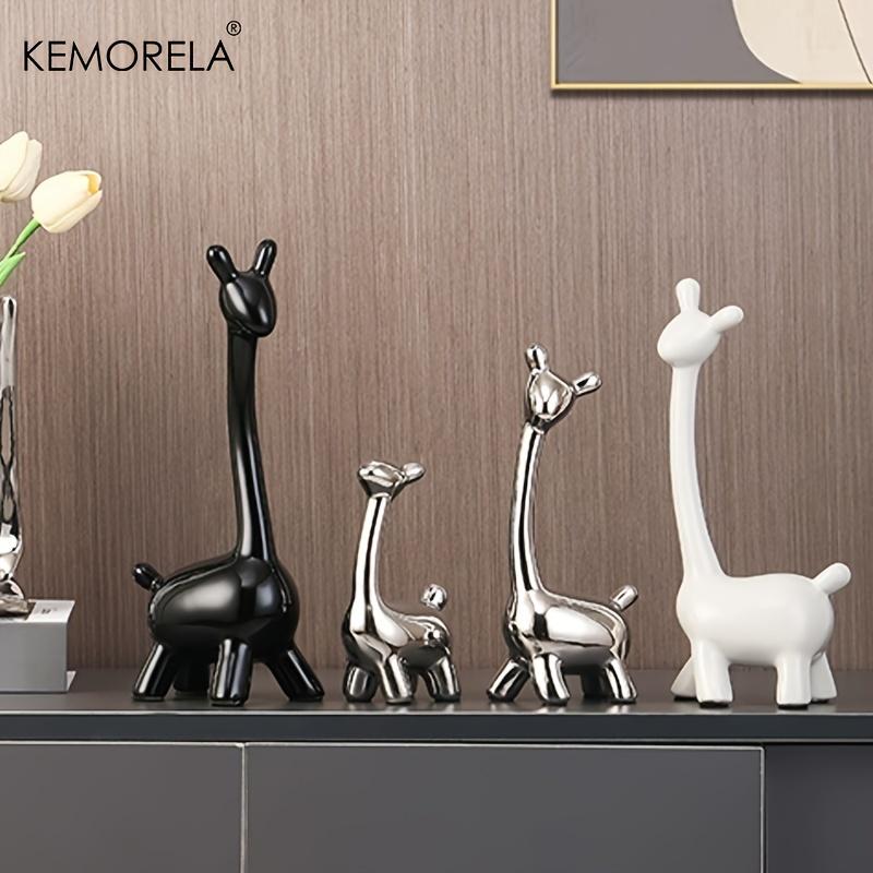Ceramic Giraffe Statue Ornaments Giraffe Figurines Sculptures Bookshelf Table Ornament For Living Room Bedroom NightStand Decors