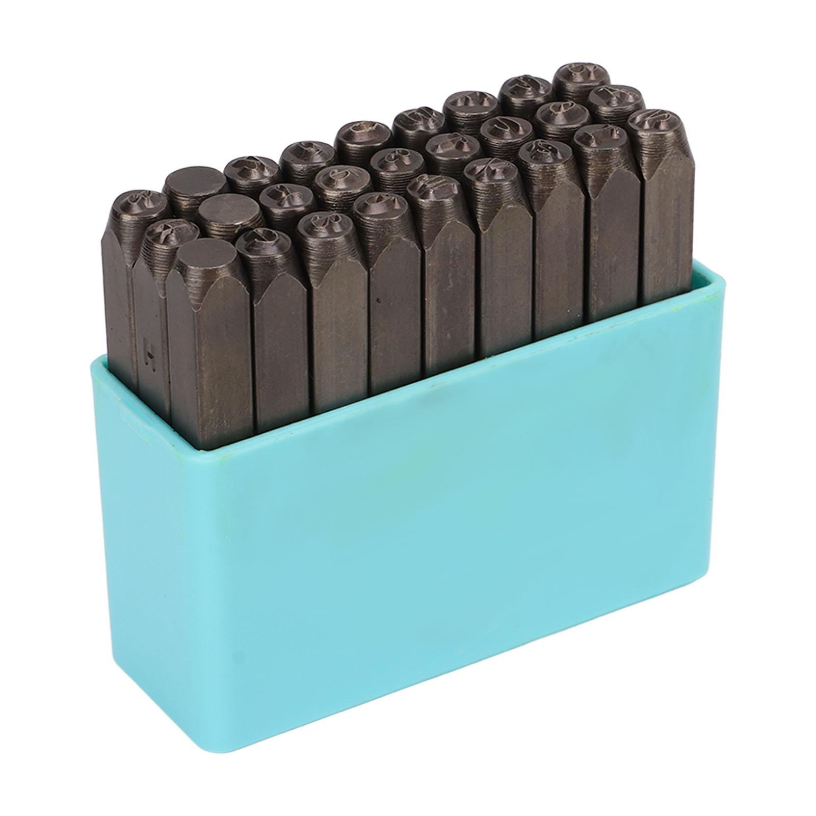 

Набор из 27 металлических штампов для букв с коробкой для хранения, прочный ударопрочный набор для букв из высокоуглеродистой стали