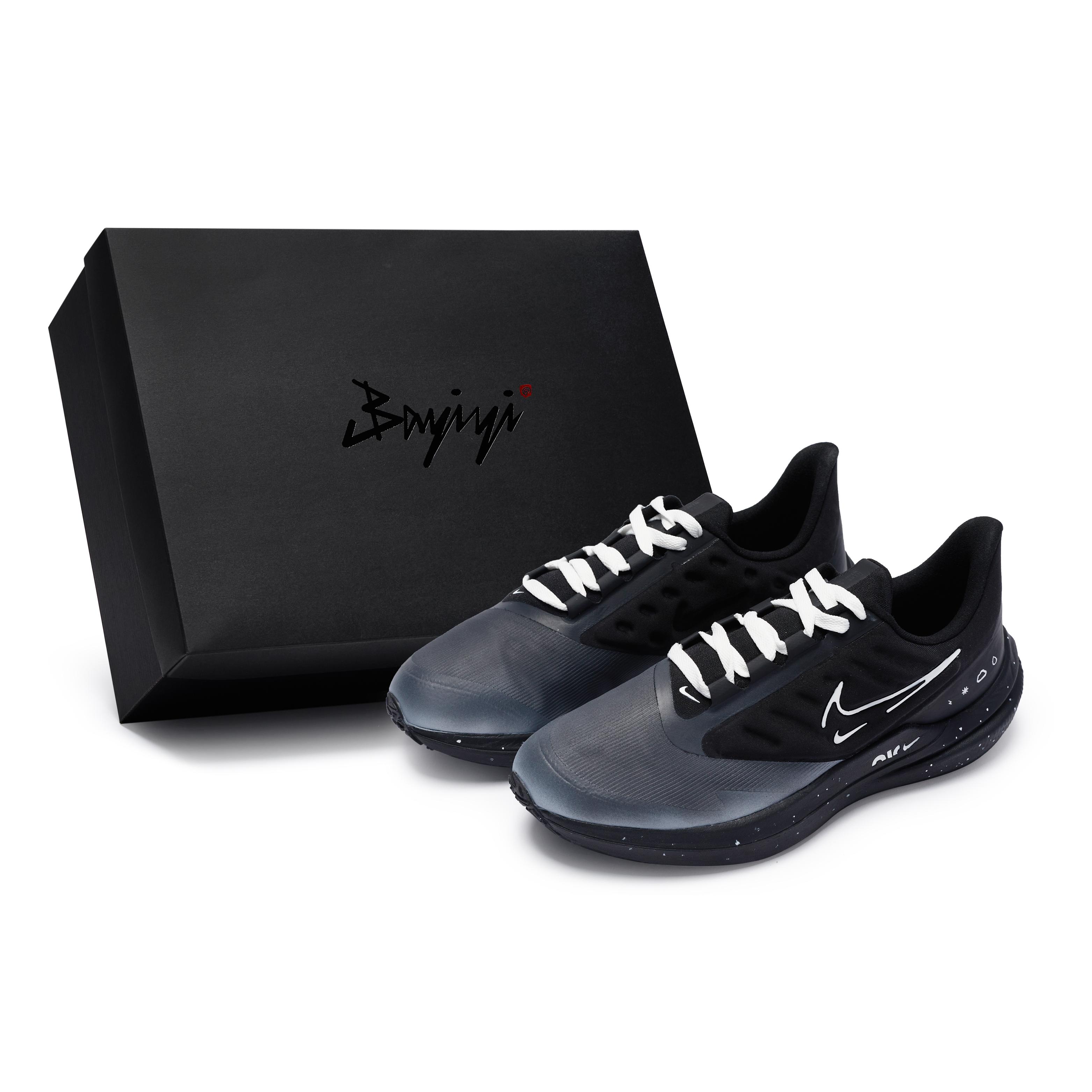 Nike Winflo 9 Slip Resistant Low top Running Shoes Men s Black White Gray DM1106-007(Team80-S-BOX) 42.5