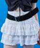 Collet Cooling Lace Chiffon Frill Tiered Mini Skirt [White] Kcl.