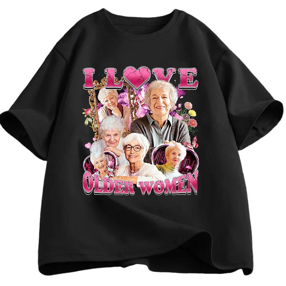 

I Love Elderly Womens Fun Meme Tshirt 2026 Summer Mens Womens Casual Cotton Fashion Humorous Oversized Tshirt Street Wear M