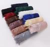New Muslim Chiffon Hijab With Lace Muslim Scarf Long Shawls Solid Headscarf Wraps Embroidered Lace Muslim Turban Femme Hijab