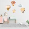 5Pcs/Set Hot Air Balloon Wall Decoration Farmhouse Rustic Wooden Star Cloud Wall Art Home Office Living Room Wall Hanging Ornament