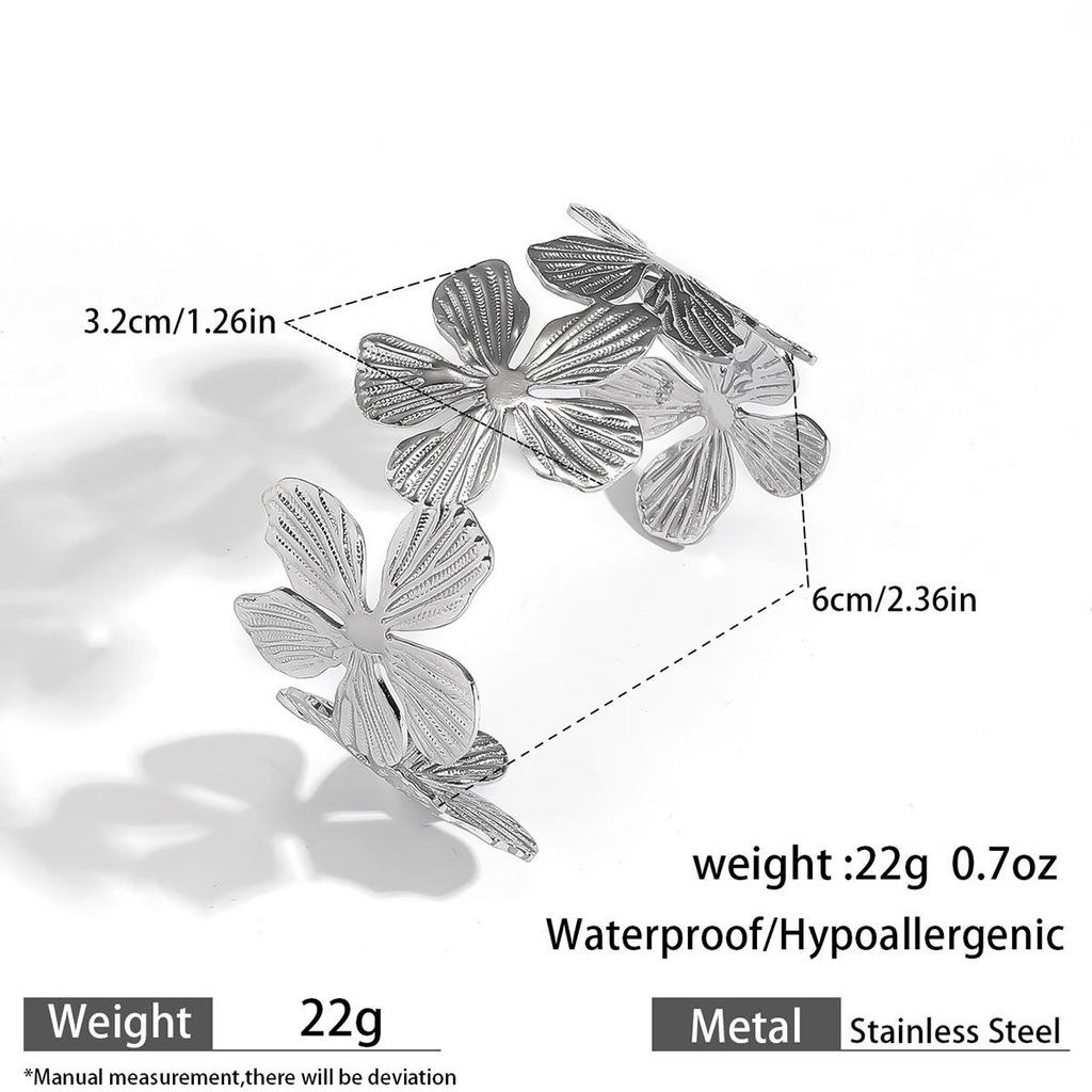 European & American Ocean Style Stainless Steel Bracelet with Starfish, Seashell, Coral Flowers, and Natural Stone Bangle Hand Jewelry.