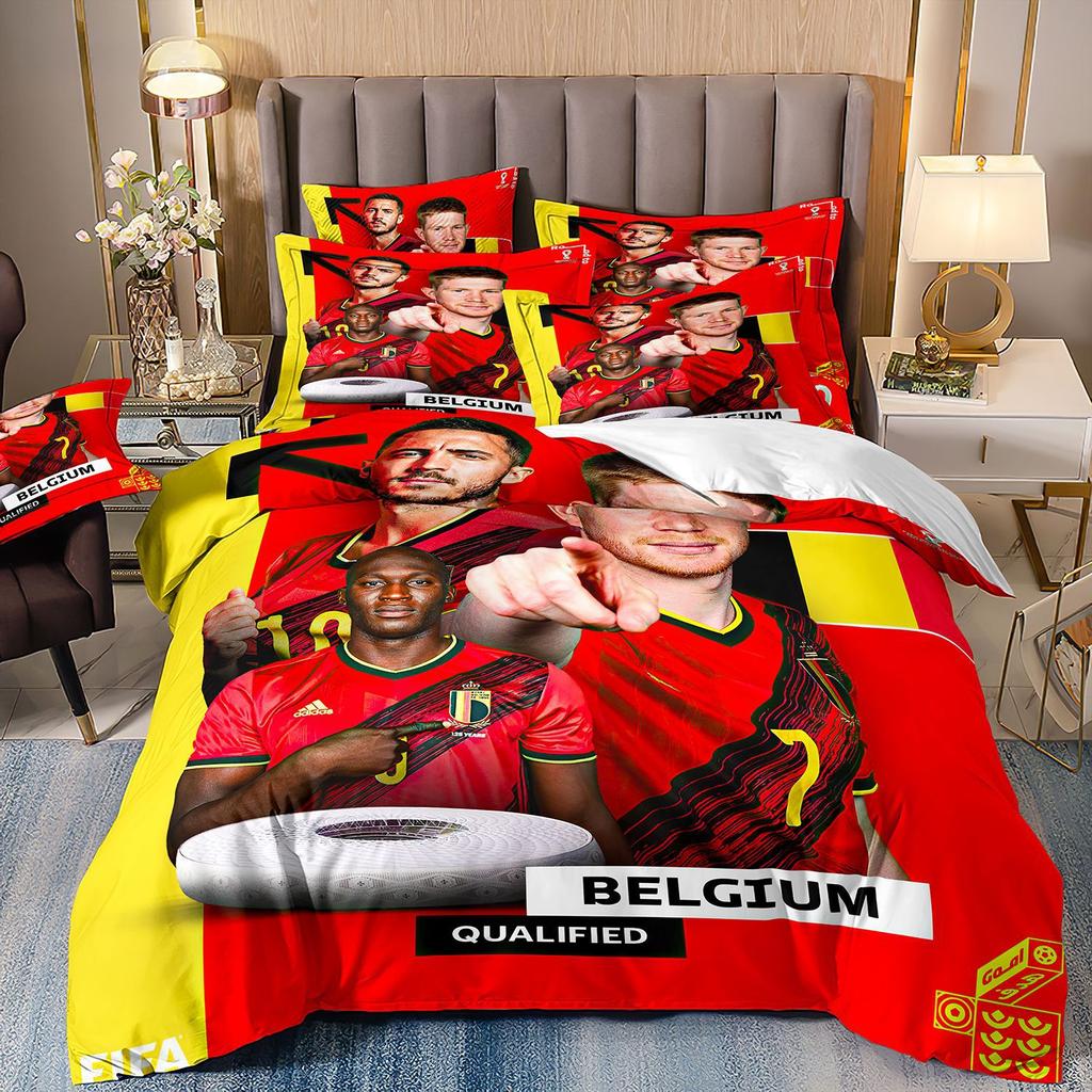 Home Textile Quilt Set Four-Piece World Cup Football 3D Printing Three-Piece Bedding