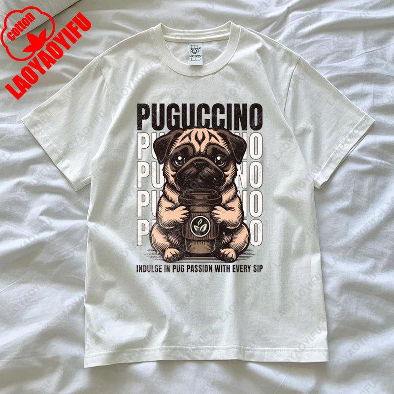 

6 штук МакНаггетс: “i m Puggin’it Милая графика мопса Мужская футболка Нет Хлопковая футболка Модная Мультяшная Y2K Мужские футболки Топы для любителей мопсов 4XL