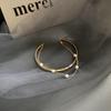 Girls Fashion Jewelry Chunky Temperament Open Bangles Link Chain Metal Cuff Pearl Bracelets