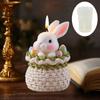 Smiling Cute Rabbit Weaving Flower Basket Candle Silicone Mould Easter Gift Filled with Easter Egg Rabbit Resin Gypsum Molds