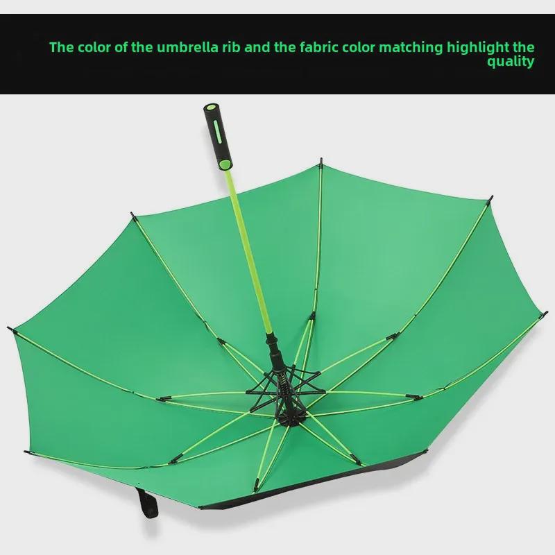 Fully Automatic Long Fiber Golf Umbrella - Large, Straight, Double Canopy for Business & Custom Gifts