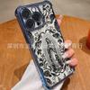 Black rose is suitable for iPhone17 mobile phone case, four corners anti-drop airbag 16promax lens film 15 protective case.