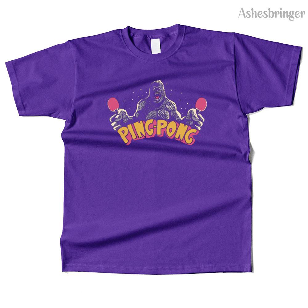 Mens Cotton Ping-Pong Kaiju Graphic Funny T Shirt Street Casual Style Tee for Men and Women