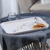 Snack Tray Floral Design Heat Resistant Display Melamine Cherry Blossom Pattern Dining Table Coffee Cup Plate for Kitchen