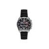 Three-eye Chronograph Movement Waterproof Quartz Resin Strap Men's Watch Black Dial SSB347P1