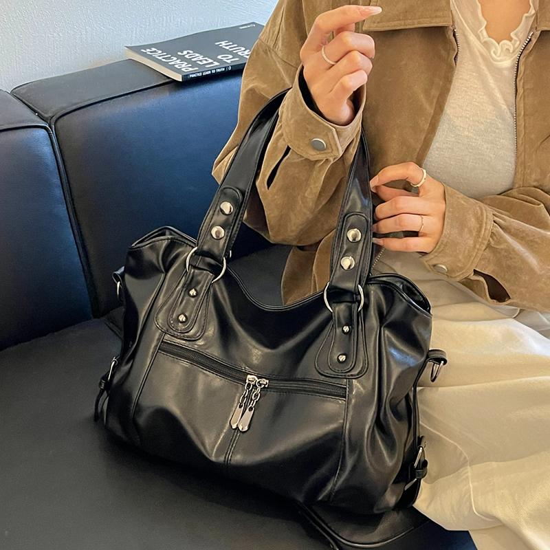 Fashion Faux Leather Handbag Women's Zipper Pockets Crossbody Bag Large Capacity Work Shopping and Meeting Friends Ladies' Holiday Gifts