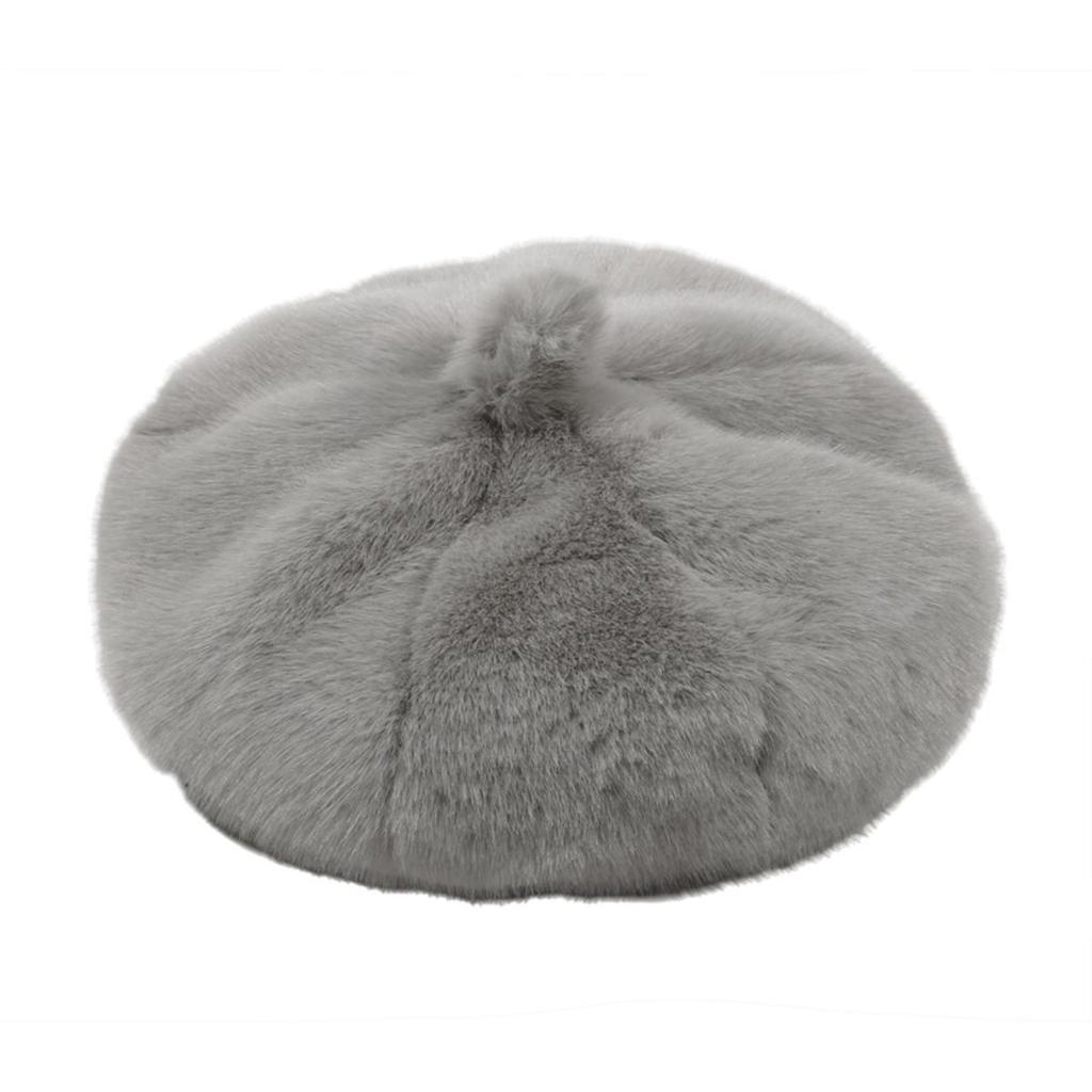 Women Winter Fashion  Imitation Mink Hair Mother Hat Whole Mink Imitation Fur Hat Casual Warm Beret Tide