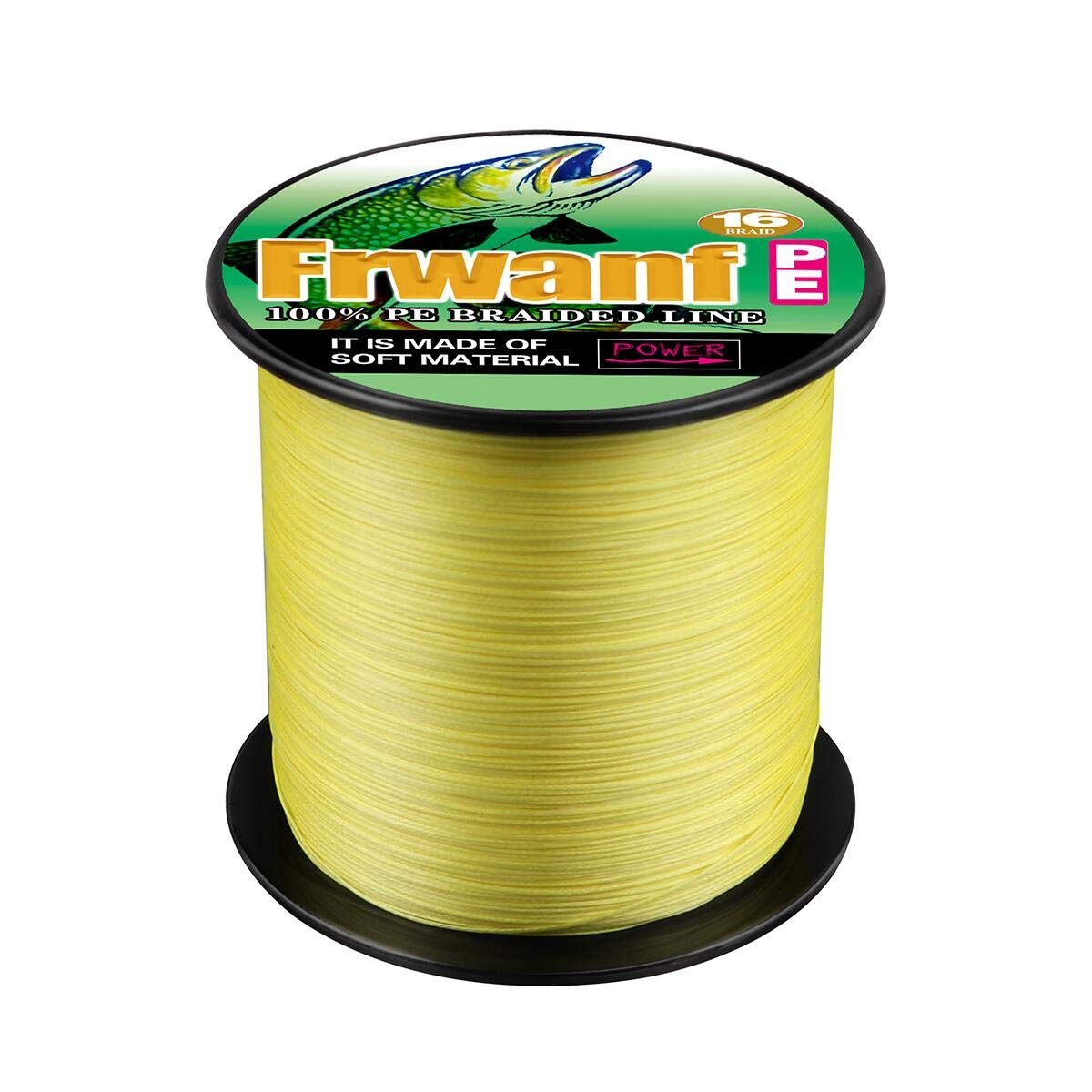 

Frwanf PE Fishing High High Low Long Casting Distance Line, 16-Strand Yellow, 1000m, Strength, Sensitivity, Stretch,