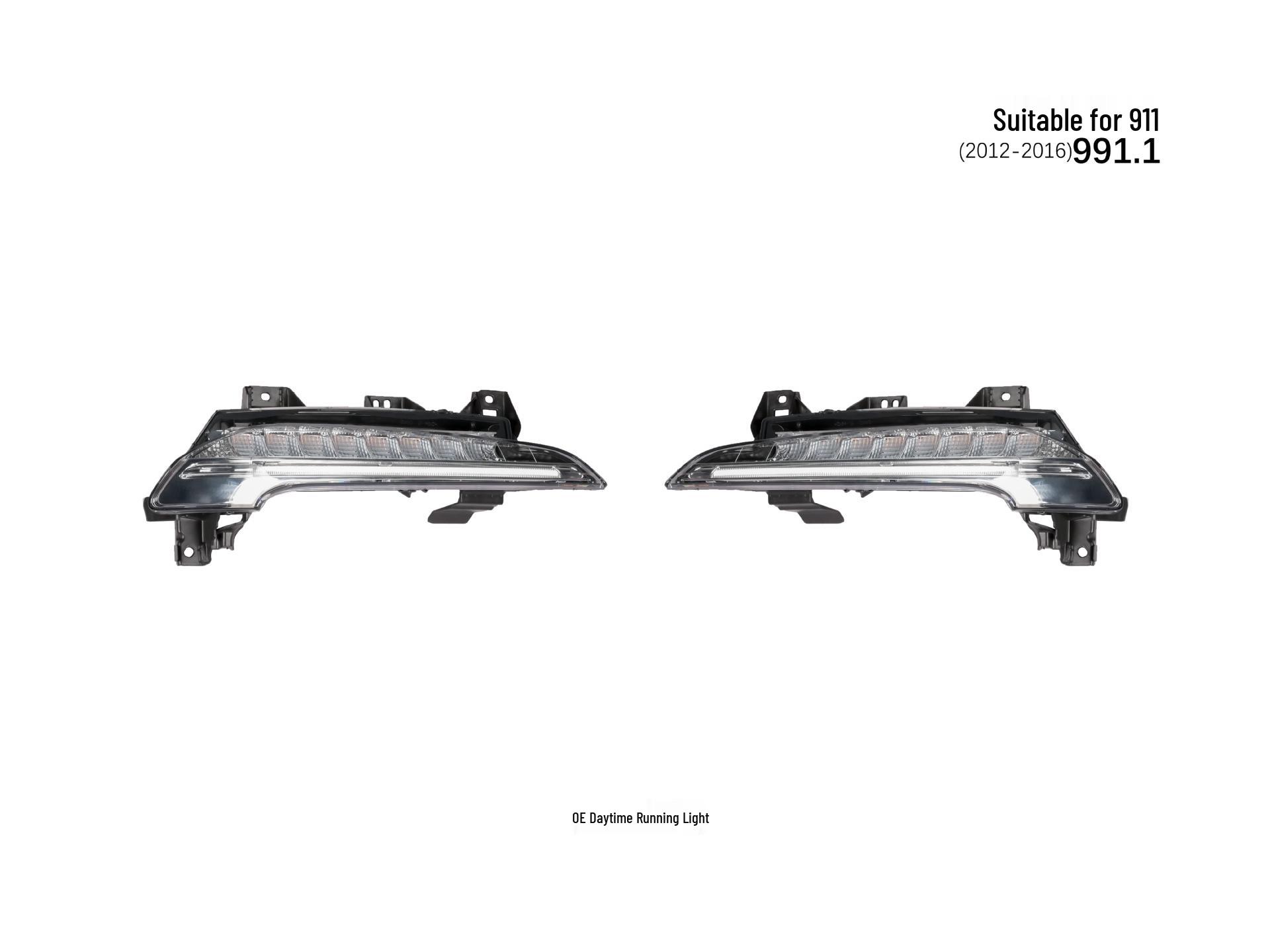 Front Bumper Daytime Running Lights for 2012-2016 Porsche 911 991.1 Models