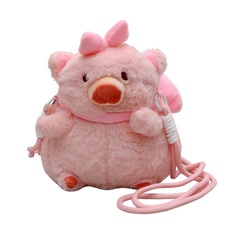 

Милая розовая свинка сердце плюшевая игрушка сумка с бантом розовый