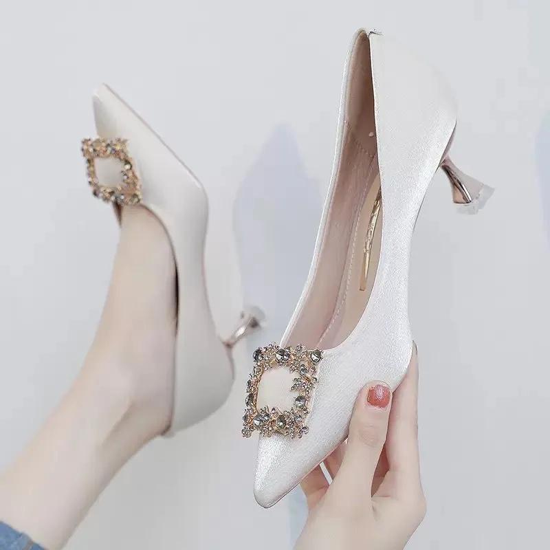 

женские милые сладкие легкие весенние туфли-слипоны на шпильке для офиса, для карьеристки, повседневные элегантные туфли-лодочки для работы в отеле ab237 35