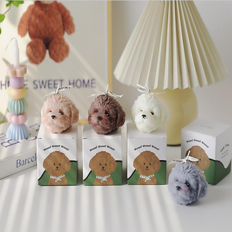 Teddy Dog Scented Candle - Cute Animal-Shaped Gift & Souvenir
