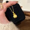 Chinese Style Antique Gold Diamond Lucky Money Bag Pendant Necklace Women Delicate Filigree Collarbone Jewelry Gift
