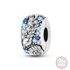 Design 925 Silver Heart Claw Print Bee Conch Text Shining Zircon Fixed 3mm Charms Beads DIY Jewelry Making