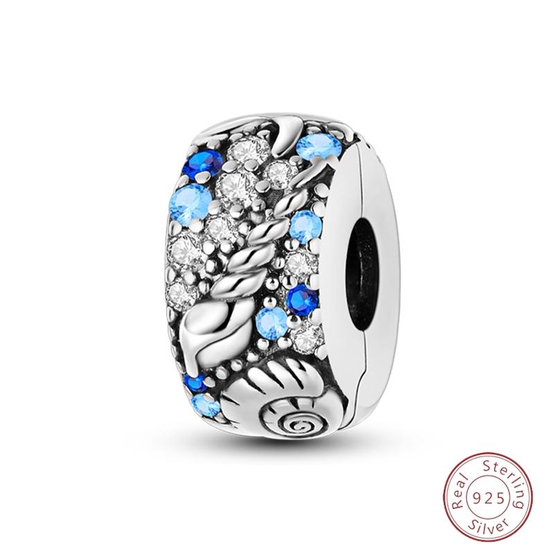 Design 925 Silver Heart Claw Print Bee Conch Text Shining Zircon Fixed 3mm Charms Beads DIY Jewelry Making