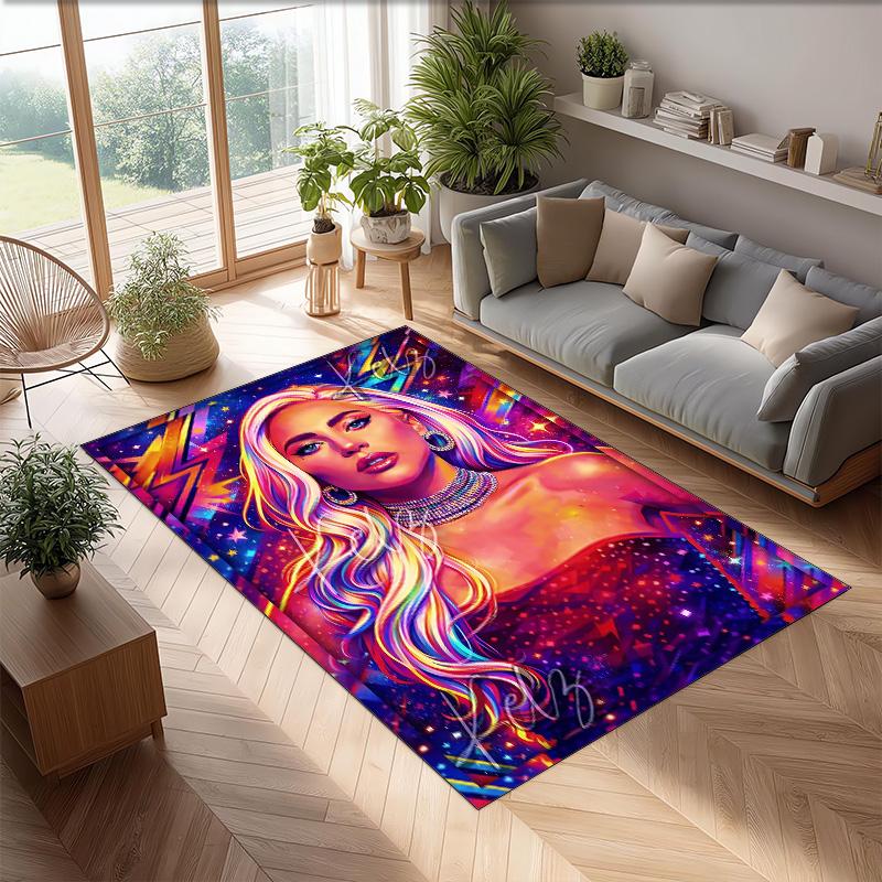 Soft Crystal Velvet Floor Rug,Lady Gaga Anti Slip Decorative Carpet, Plush Area Mat For Indoor Home Decoration