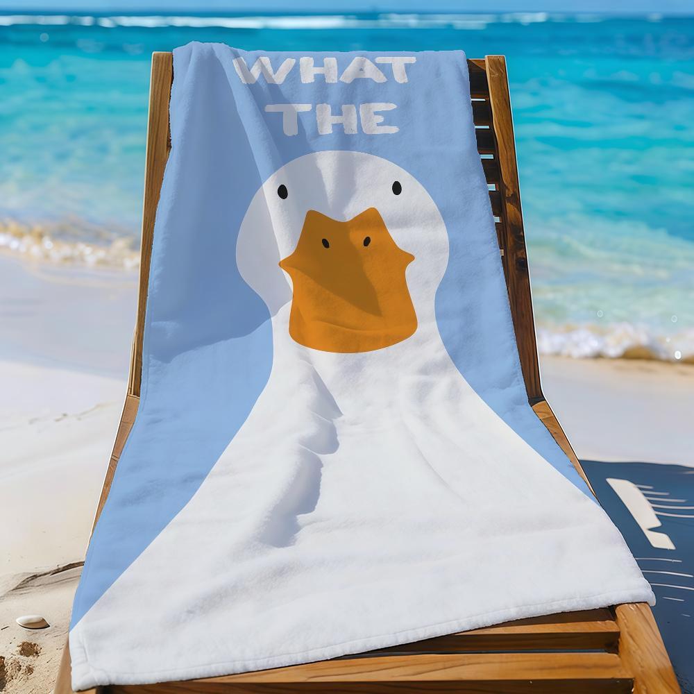 

Funny What the Duck Art Towel Sports Quick Dry Travel Camping Gear Sandproof Soft Light Large Beach Towel W30*H60(CM)