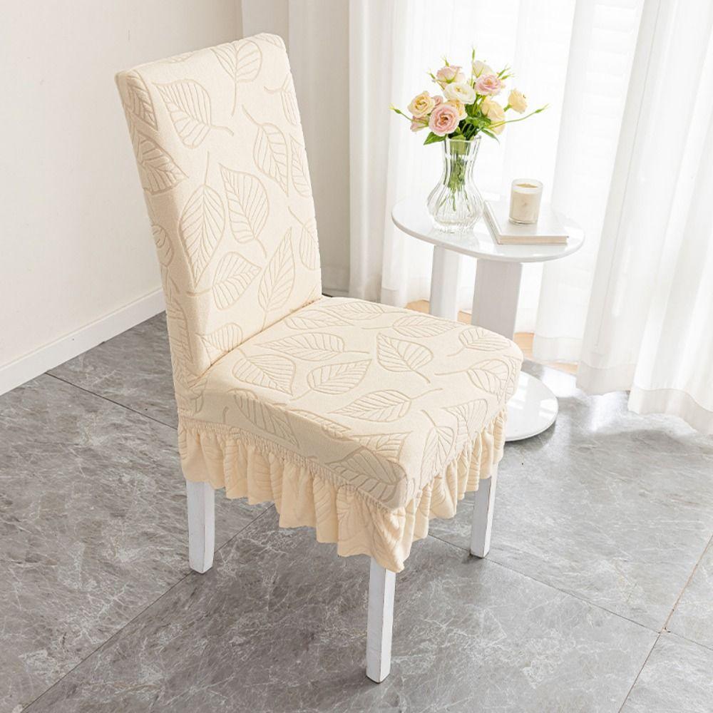 Leaf Pattern Dining Chair Cover Stretchable Seat Protectors  Wedding Banquet