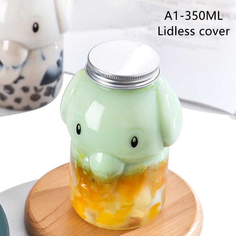 

1 шт. 350/500 мл Милая пластиковая бутылка в виде слоника Прозрачная бутылка для молока и чая Бутылка для воды Портативная чашка для питья кофе Бутылка для напитков