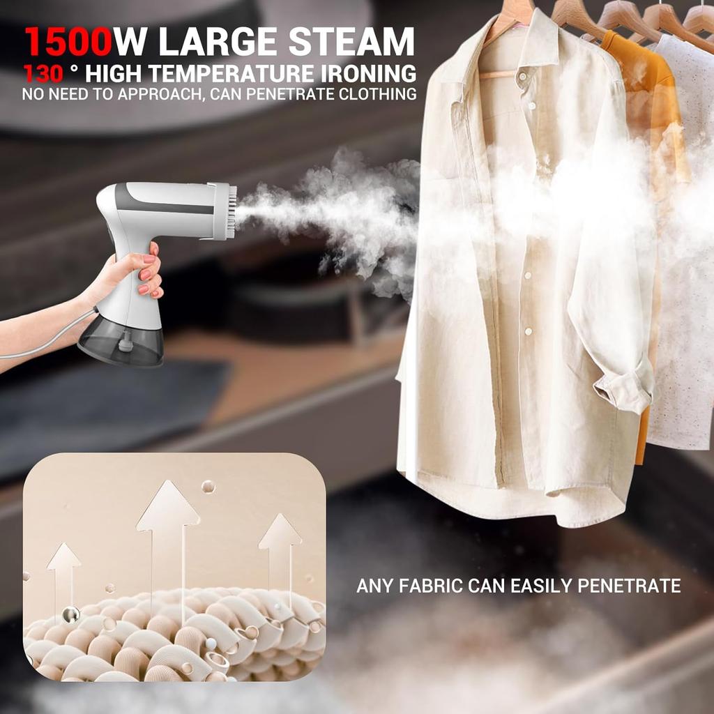 Garment Steamers 350ml Hand Holding Ironing Machine Fast-Heat 1500W Household Steam Handheld Fabric Steamer for Home Travelling