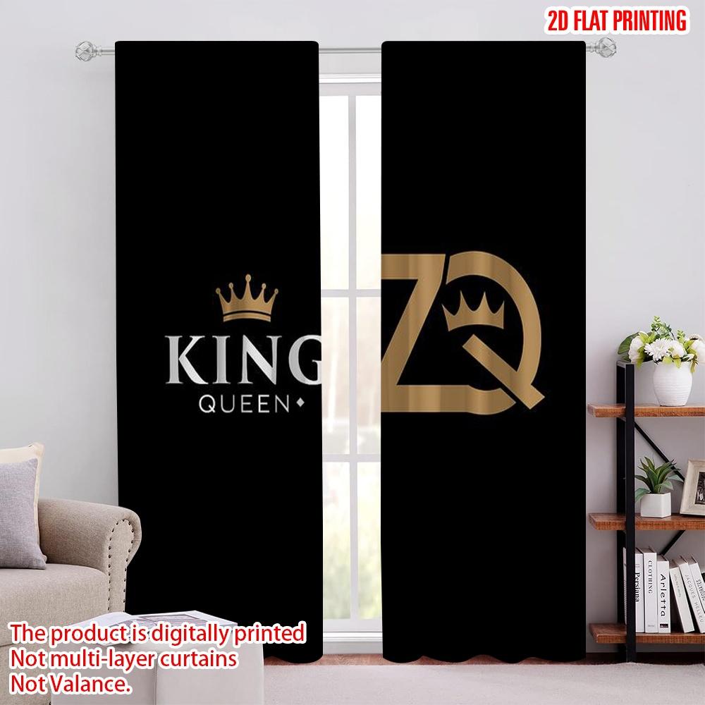 

2 шт., 2D печать на плоскости Занавеска Популярный Король и Королева (35) Универсальная полиэфирная ткань (без удилища) Внутри идеальные украшения 52.50 × 116.00 cm 2 pcs