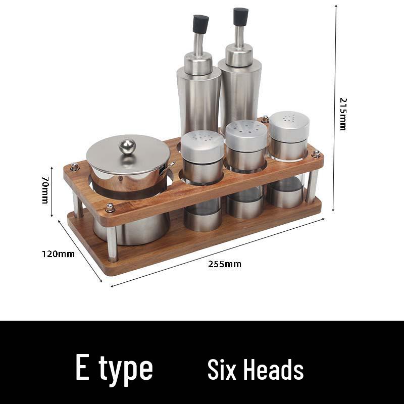 304 Stainless Steel Spice Set: Seasoning Jar, Oil Pot & Salt Shaker with Lid for Home & Restaurant.