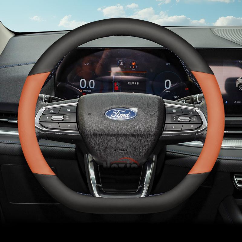 Leather Car Steering Wheel Cover for Ford Territory 2021 2022 2023 2024 2025 2026 Accessories