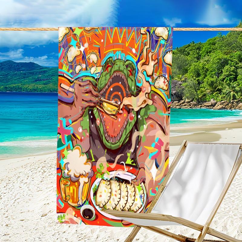 1pc Dorohedoro Beach Towel, Beach and Seaside Swimming Pool Equipment, Fashion Pattern, Rectangular, Travel Essentials