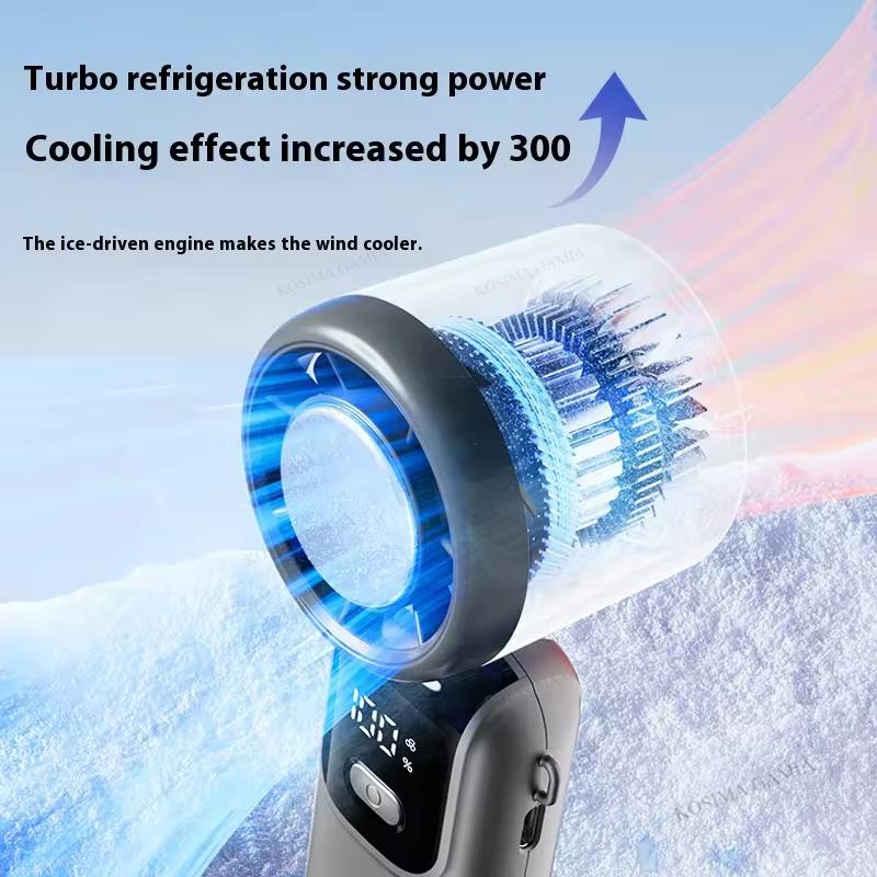 Fan Mini Hanging Ice Pack Handheld High-speed Folding 100 Speed Infinitely Adjustable Fan Portable For Office Outdoor Neck